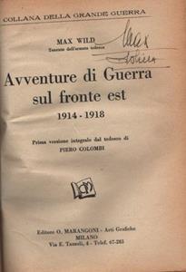 Avventure di guerra sul fronte est. 1914-18 - Max Wild - copertina