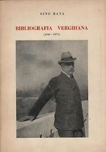 Bibliografia verghiana. 1840-1971 - Gino Raya - copertina