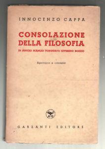Consolazione Della Filosofia - Innocenzo Cappa - copertina
