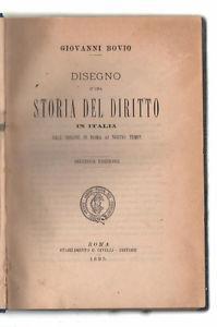 Disegno D'Una Storia Del Diritto In Italia - Giovanni Bovio - copertina