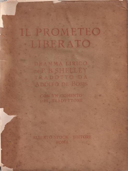 Il Prometeo liberato - Percy Bysshe Shelley - copertina