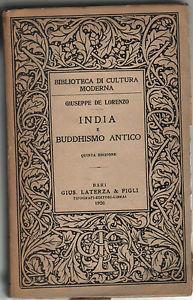 India e buddhismo antico - Giuseppe De Lorenzo - copertina