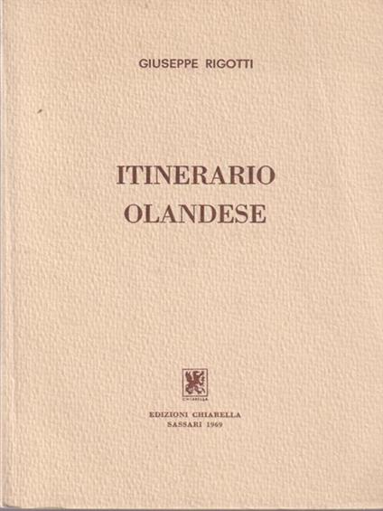 Itinerario Olandese - Giuseppe Rigotti - copertina