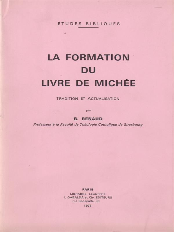 La Formation Du Livre De Michee