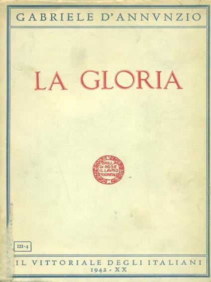 La Gloria - Gabriele D'Annunzio - copertina