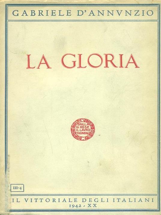 La Gloria - Gabriele D'Annunzio - copertina