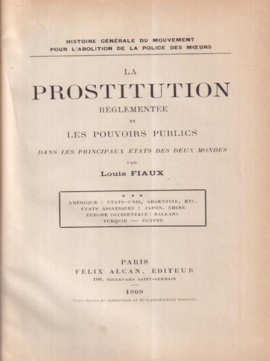 La prostitution reglementee et les pouvoirs publics - copertina