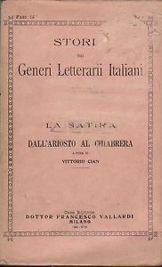 La satira. Dall'Ariosto al Chiabrera - Vittorio Cian - copertina