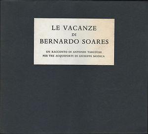 Le vacanze di Bernardo Soares - Antonio Tabucchi - copertina