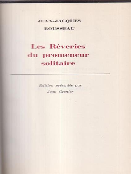 Les reveries - Jean-Jacques Rousseau - copertina