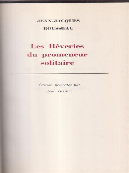 Les reveries - Jean-Jacques Rousseau - copertina
