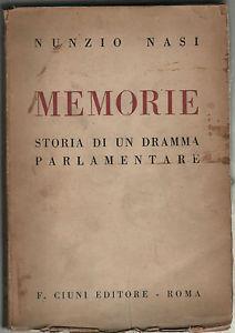 Memorie - Nunzio Nasi - copertina