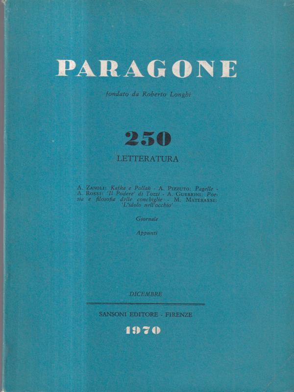 Paragone 250 anno XXI. Letteratura