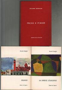 Prose e poesie. 2 Volumi la breve stagione - Diario - Riccardo Bonfiglio - copertina