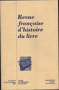 Revue francaise d'histoire du livre 116-117. Au siecle de Victor Hugo - copertina