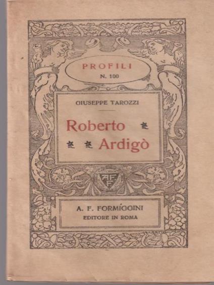 Roberto Ardigò - Giuseppe Tarozzi - copertina