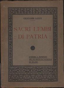 Sacri lembi di patria - Giovanni Banfi - copertina