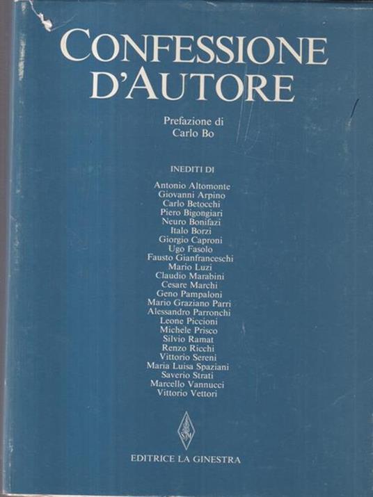 Confessione D'Autore - copertina