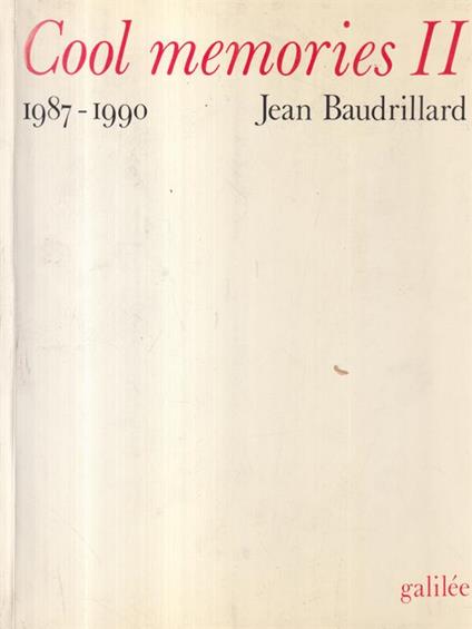 Cool memories II - Jean Baudrillard - copertina