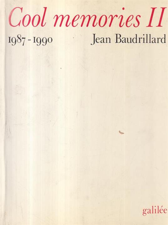Cool memories II - Jean Baudrillard - copertina