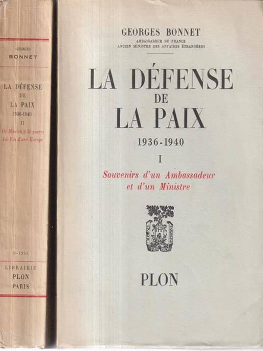 Defense de la paix 2 tomes - Gerard Bonnet - copertina
