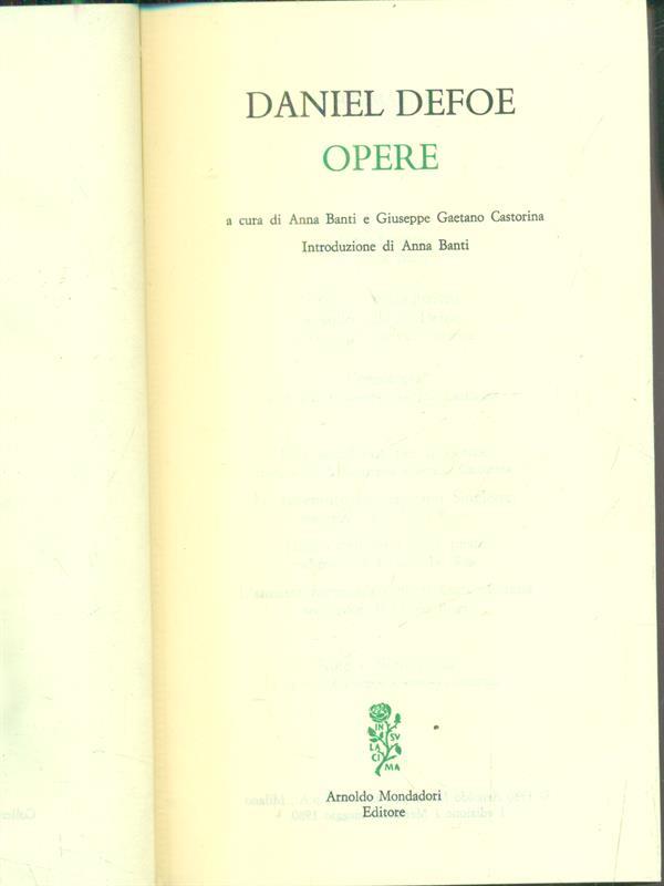 Defoe. Opere