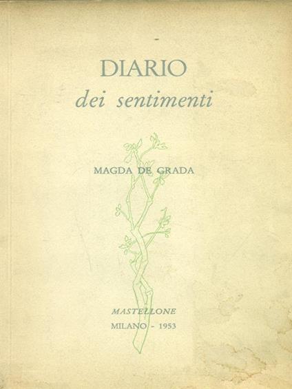 Diario dei sentimenti - Magda De Grada - copertina