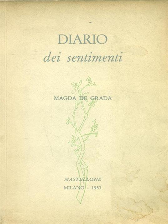 Diario dei sentimenti - Magda De Grada - copertina
