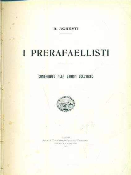 I prerafaellisti - Antonio Agresti - copertina