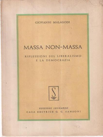 Massa non-massa - Giovanni Malagodi - copertina