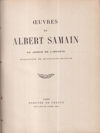 Oeuvres De Albert Samain - Albert Samain - copertina