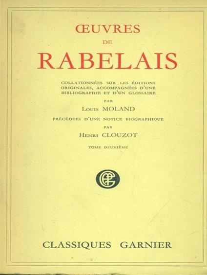 Oeuvres de Rabelais tome 2 - François Rabelais - copertina
