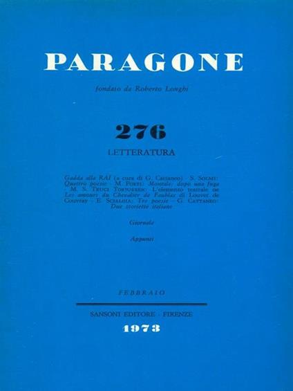 Paragone 276 anno XXIV. Letteratura - Roberto Longhi - copertina