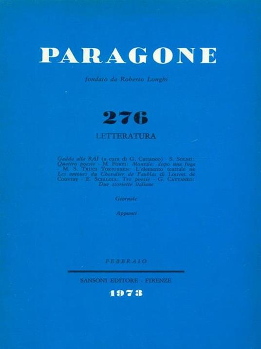 Paragone 276 anno XXIV. Letteratura - Roberto Longhi - copertina