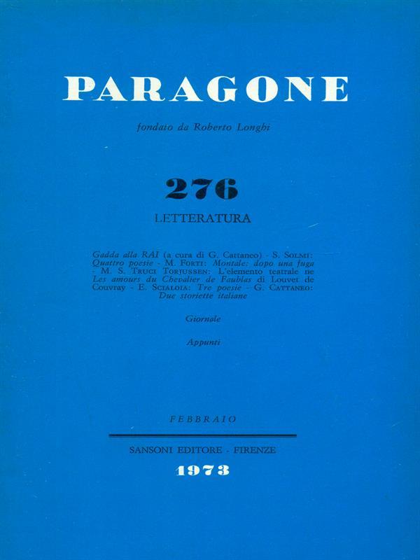 Paragone 276 anno XXIV. Letteratura