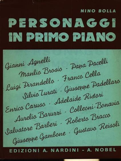 Personaggi in primo piano - Nino Bolla - copertina