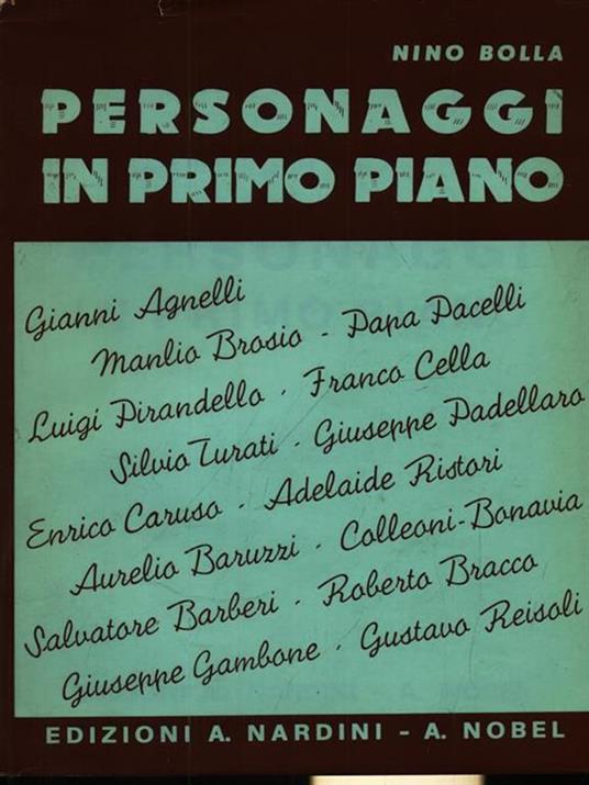 Personaggi in primo piano - Nino Bolla - copertina