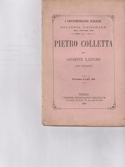 Pietro Colletta - Giuseppe Lazzaro - copertina
