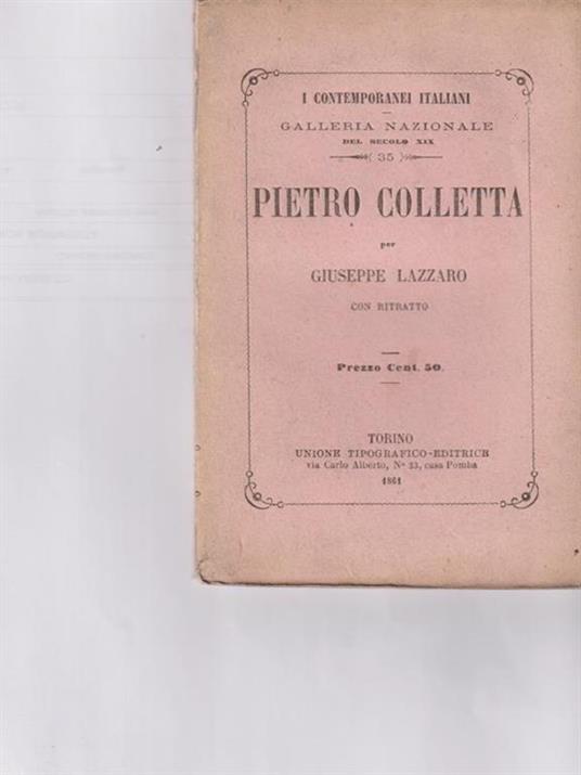 Pietro Colletta - Giuseppe Lazzaro - copertina