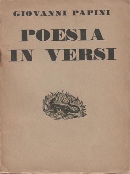 Poesia in versi - Giovanni Papini - copertina