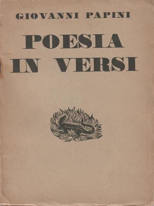 Poesia in versi - Giovanni Papini - copertina