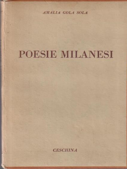 Poesie milanesi - Amalia Gola Sola - copertina