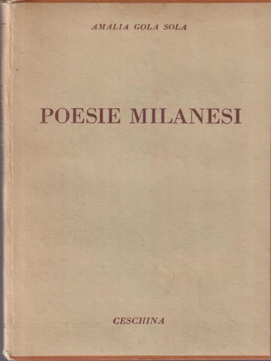 Poesie milanesi - Amalia Gola Sola - copertina