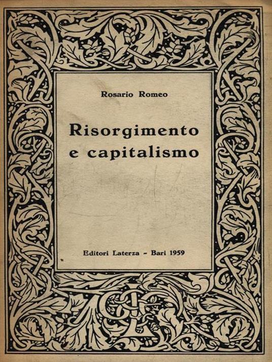 Risorgimento e capitalismo - Rosario Romeo - copertina