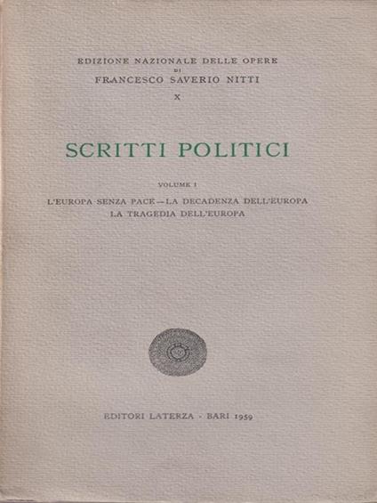 Scritti politici. Vol.1 - F. Saverio Nitti - copertina
