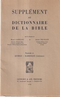Supplement au dictionnaire de la Bible fascicule 51