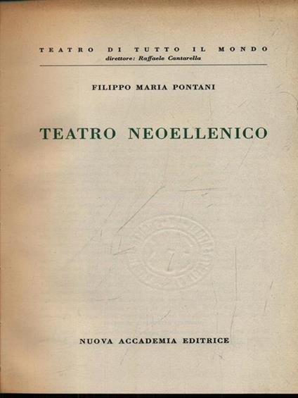 Teatro Neoellenico - F. M. Pontani - copertina