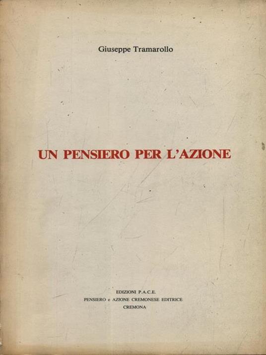 Un pensiero per l'azione - Giuseppe Tramarollo - copertina
