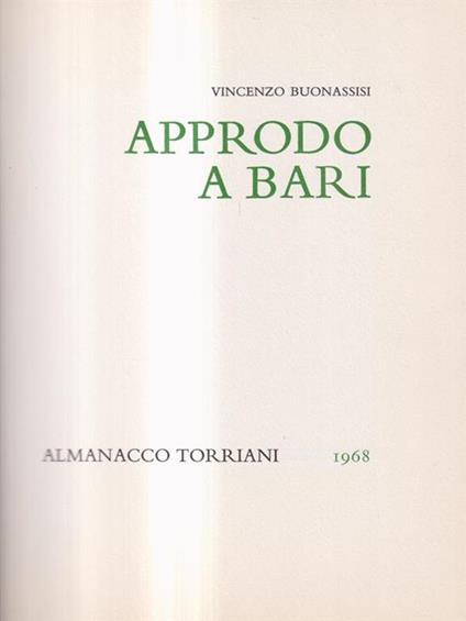 Approdo a Bari. Almanacco Torriani. 1968 - Vincenzo Buonassisi - copertina
