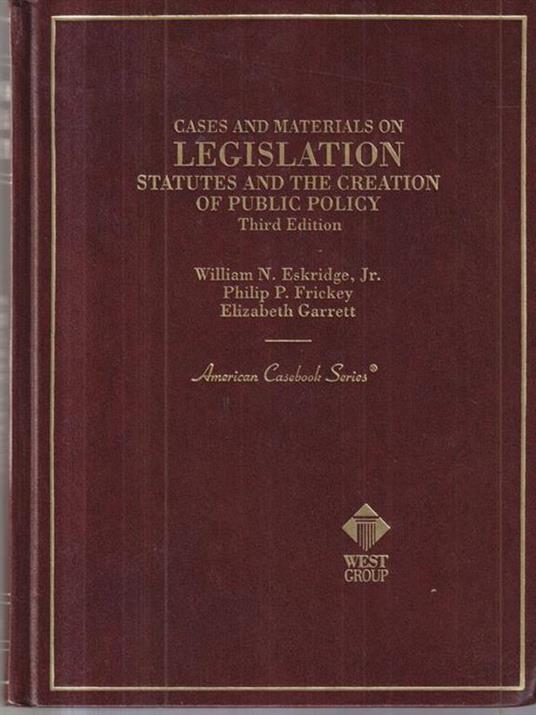 Cases and Materials on Legislation - copertina